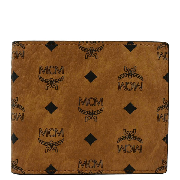 MCM Bifold Small Visetos Leather Wallet Cognac