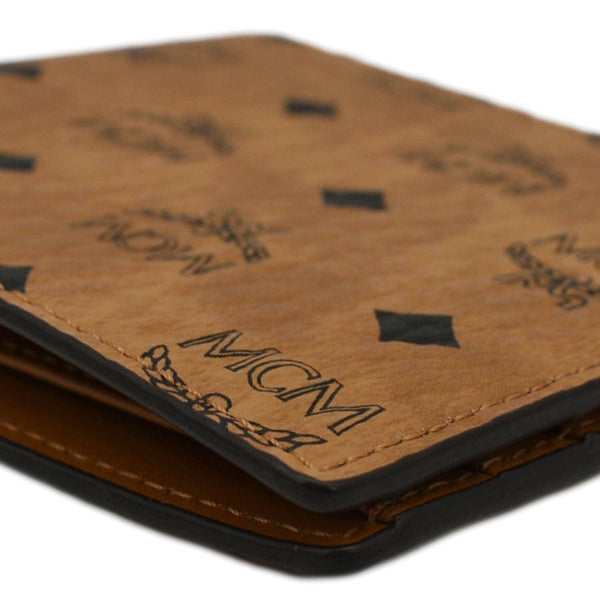 MCM Bifold Small Visetos Leather Wallet Cognac