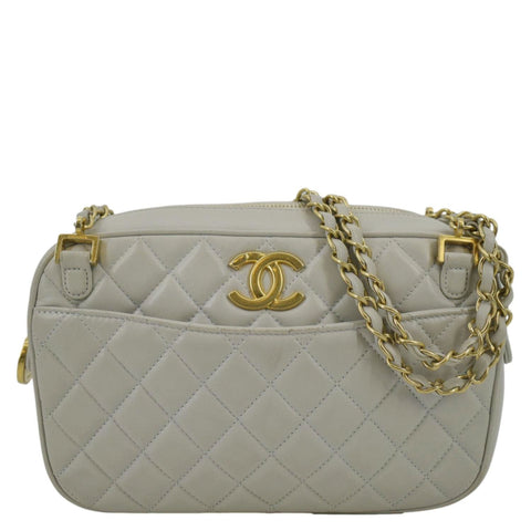 CHANEL Misia CC Chain Camera Lambskin Leather Shoulder Bag Gray