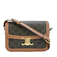 CELINE Classique Triomphe Canvas Shoulder Bag Brown