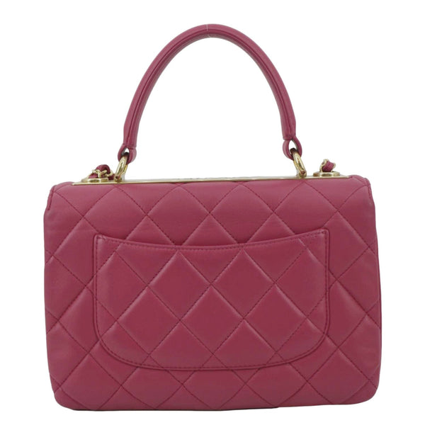 CHANEL Trendy CC Top Handle Flap Quilted Leather Shoulder Bag Hot Pink