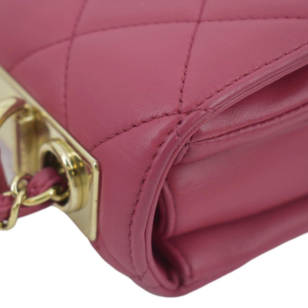 CHANEL Trendy CC Top Handle Flap Quilted Leather Shoulder Bag Hot Pink
