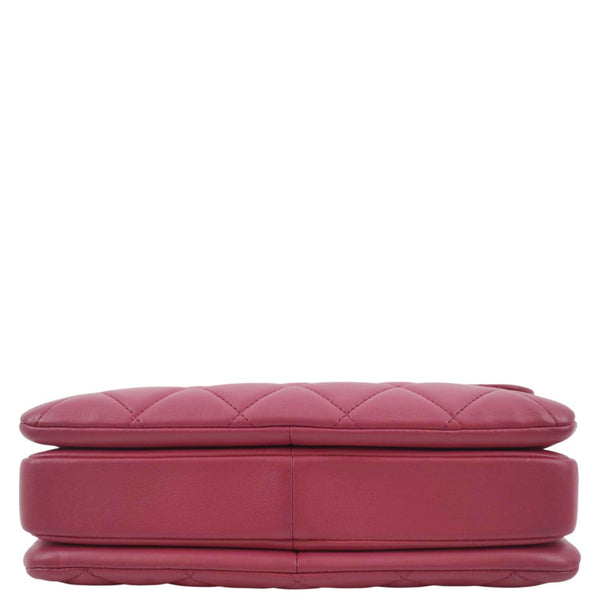 CHANEL Trendy CC Top Handle Flap Quilted Leather Shoulder Bag Hot Pink