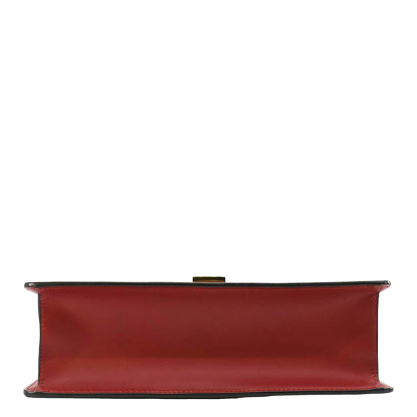 GUCCI Sylvie Small Web Leather Shoulder Bag Red 421882