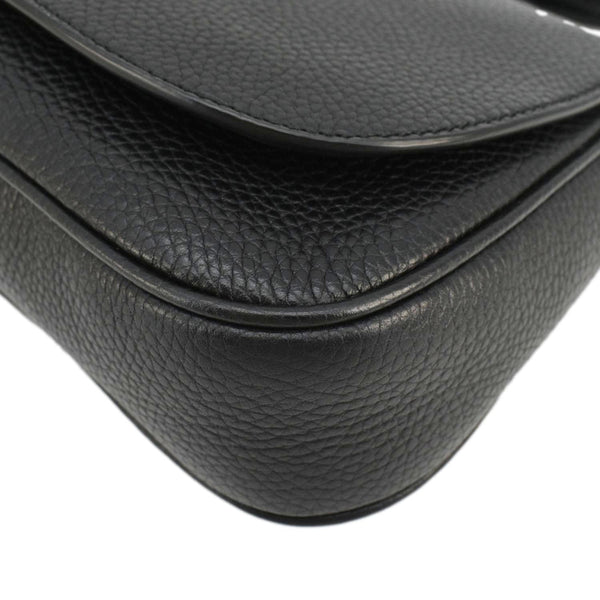 GUCCI Soho Flap Leather Chain Crossbody Bag Black 536224