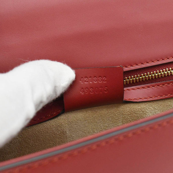GUCCI Sylvie Small Web Leather Shoulder Bag Red 421882