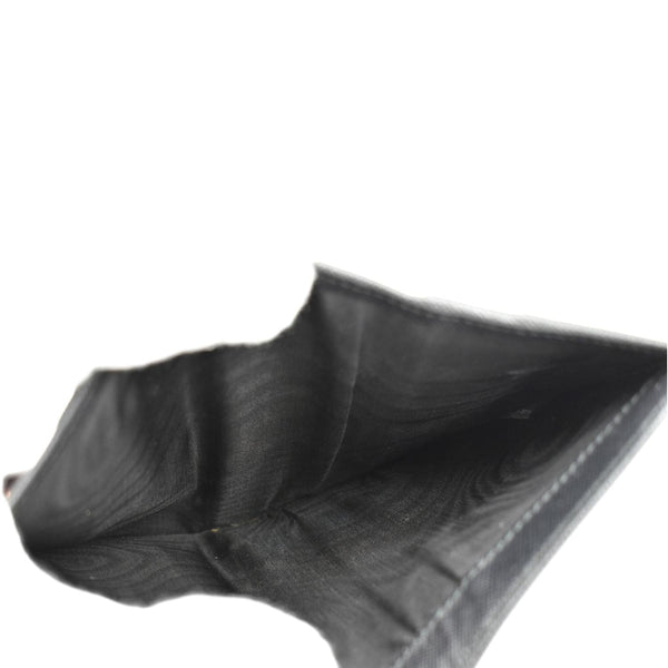 PRADA Fold Over Saffiano Leather Wallet Black