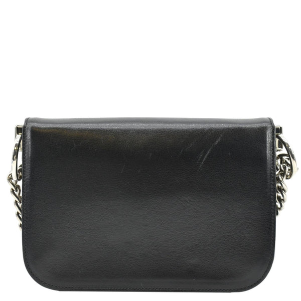 PRADA Arcade Glace Calf Leather Chain Crossbody Bag Black