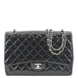 CHANEL Classic Maxi Single Flap Patent Leather Shoulder Bag Black