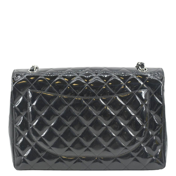 CHANEL Classic Maxi Single Flap Patent Leather Shoulder Bag Black