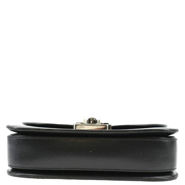 PRADA Arcade Glace Calf Leather Chain Crossbody Bag Black