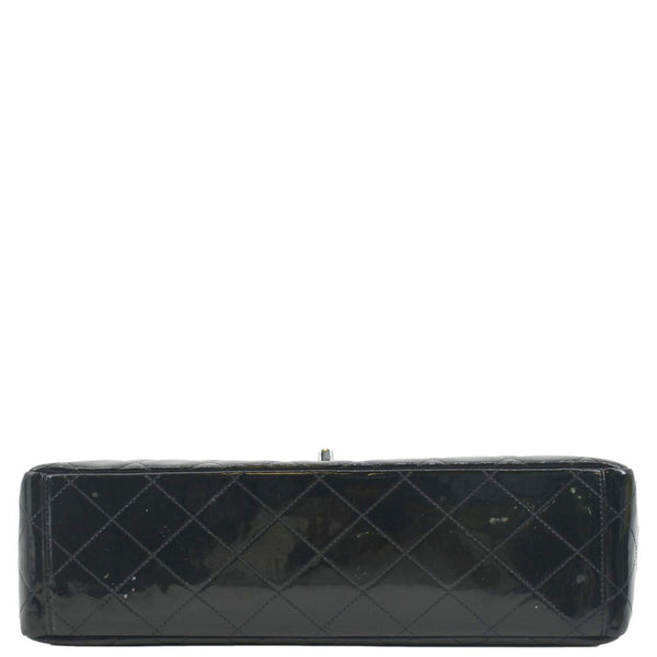 CHANEL Classic Maxi Single Flap Patent Leather Shoulder Bag Black