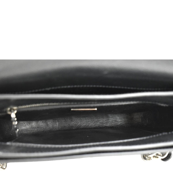 PRADA Arcade Glace Calf Leather Chain Crossbody Bag Black