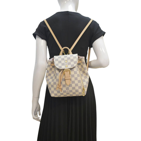 LOUIS VUITTON Sperone BB Damier Azur Backpack Bag White