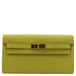 HERMES Kelly To Go Leather Wallet Lime