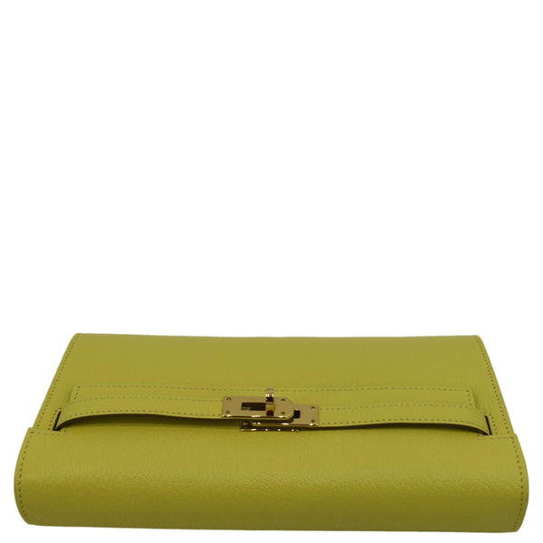 HERMES Kelly To Go Leather Wallet Lime