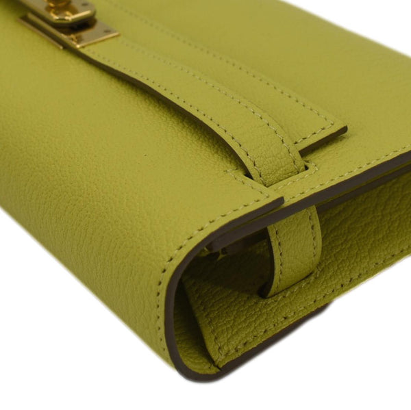 HERMES Kelly To Go Leather Wallet Lime