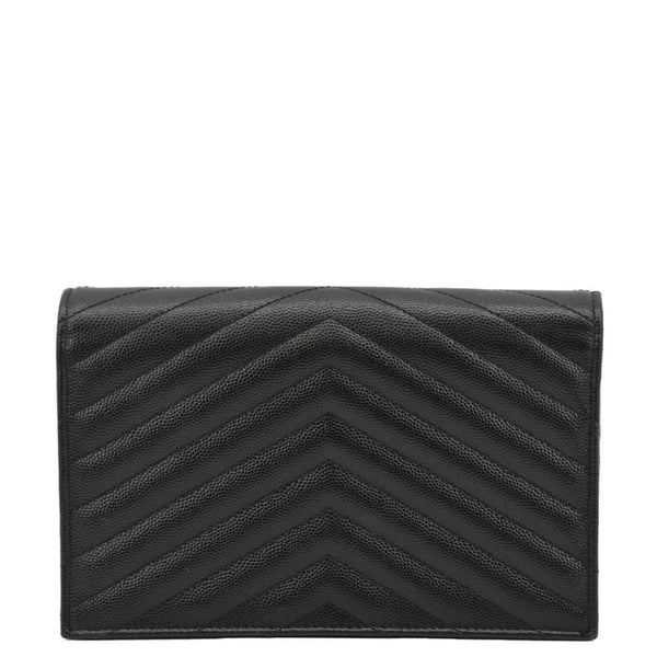 YVES SAINT LAURENT WOC Cassandre Grain De Poudre Chain Crossbody Bag Black