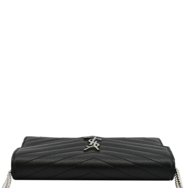 YVES SAINT LAURENT WOC Cassandre Grain De Poudre Chain Crossbody Bag Black