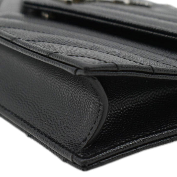 YVES SAINT LAURENT WOC Cassandre Grain De Poudre Chain Crossbody Bag Black