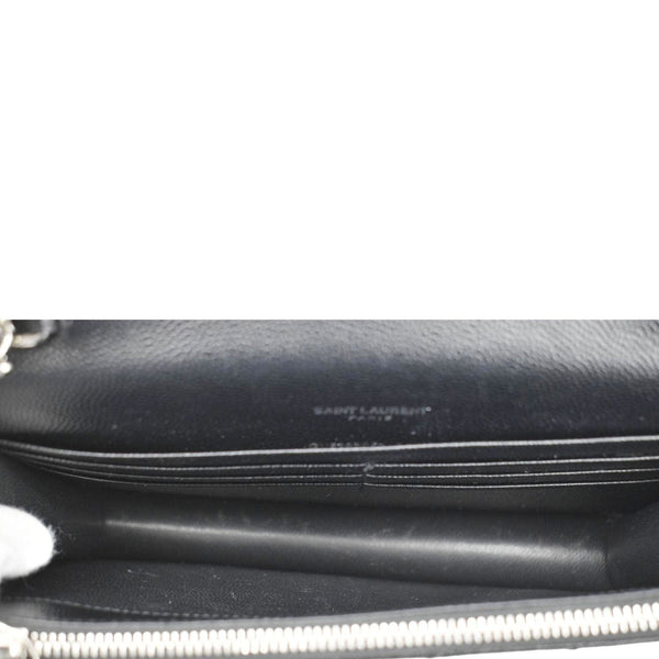 YVES SAINT LAURENT WOC Cassandre Grain De Poudre Chain Crossbody Bag Black