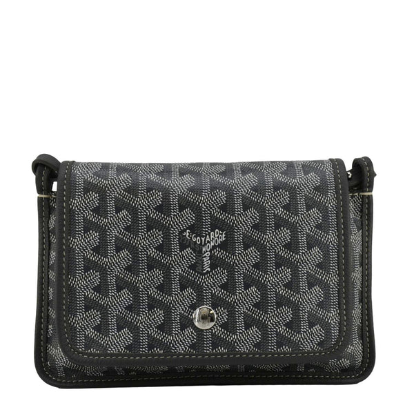 GOYARD Plumet Chevron Print Canvas Shoulder Bag Gray