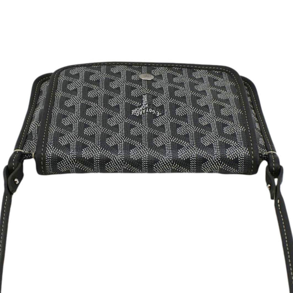 GOYARD Plumet Chevron Print Canvas Shoulder Bag Gray