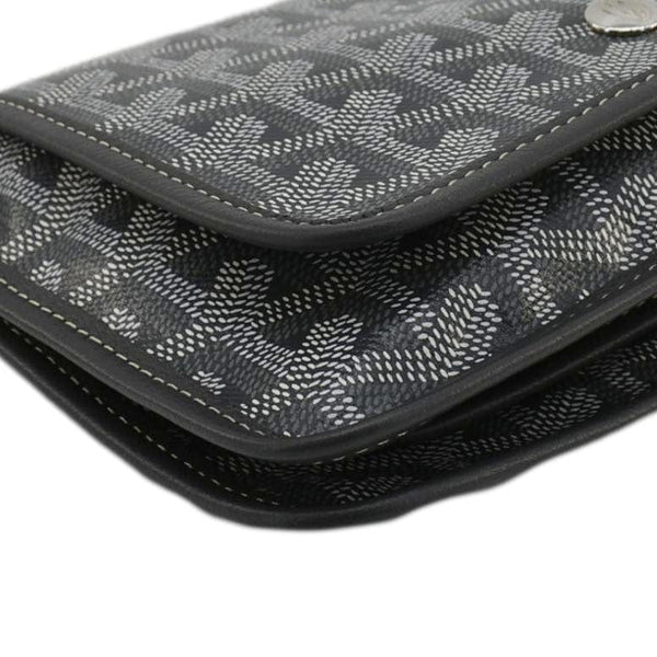 GOYARD Plumet Chevron Print Canvas Shoulder Bag Gray