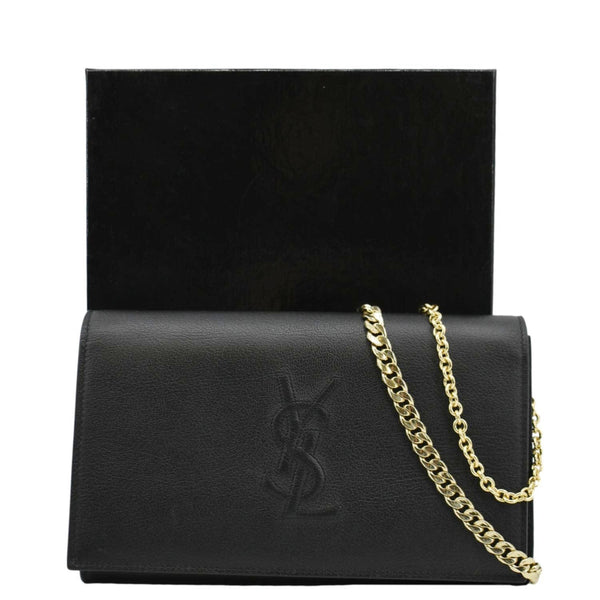 YVES SAINT LAURENT Belle De Jour Chain Leather Crossbody Bag Black
