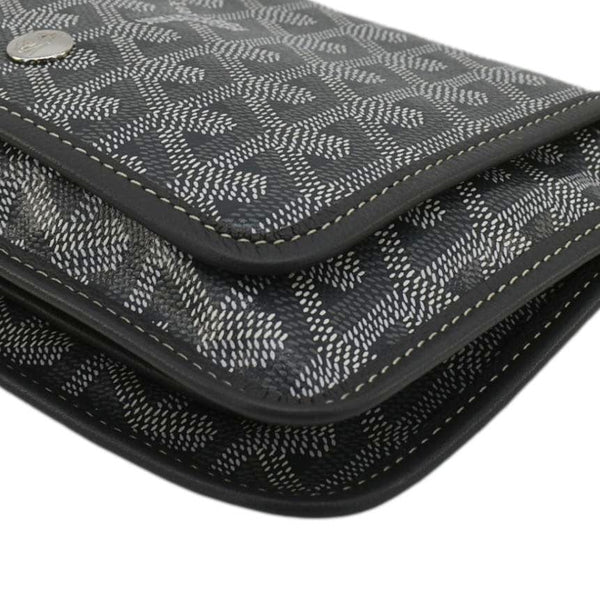 GOYARD Plumet Chevron Print Canvas Shoulder Bag Gray