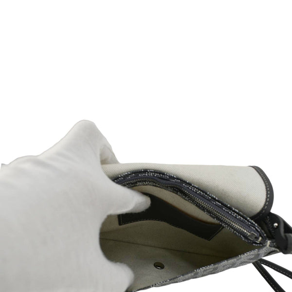 GOYARD Plumet Chevron Print Canvas Shoulder Bag Gray