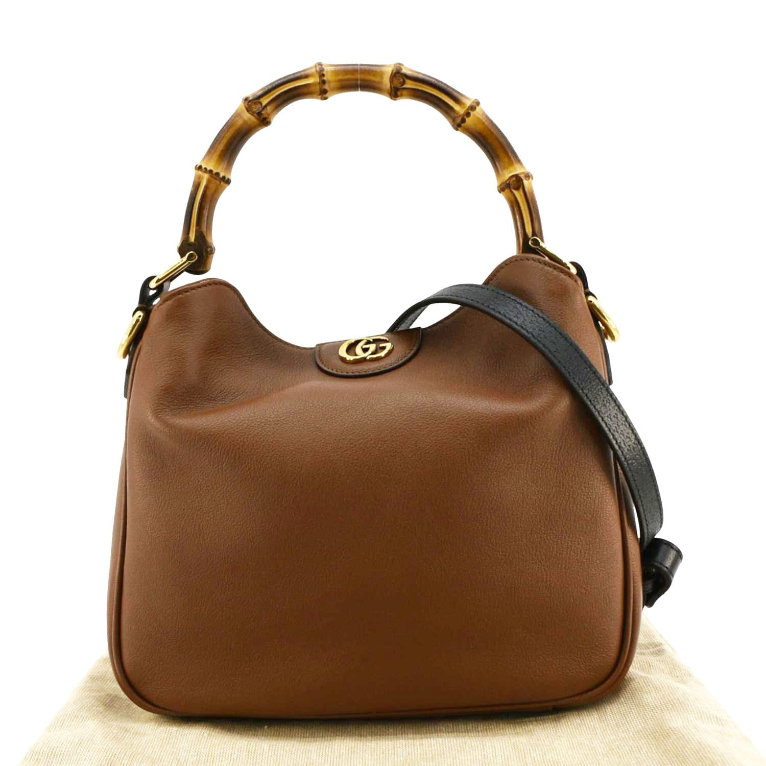 GUCCI Diana Small Leather Top Handle Tote Bag Chocolate Brown 746251