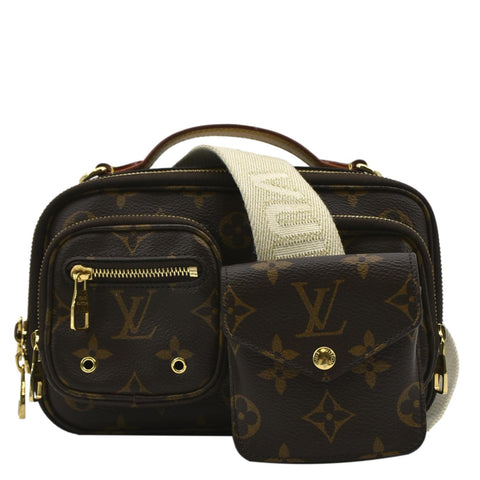 LOUIS VUITTON Utility Monogram Canvas Crossbody Bag Brown