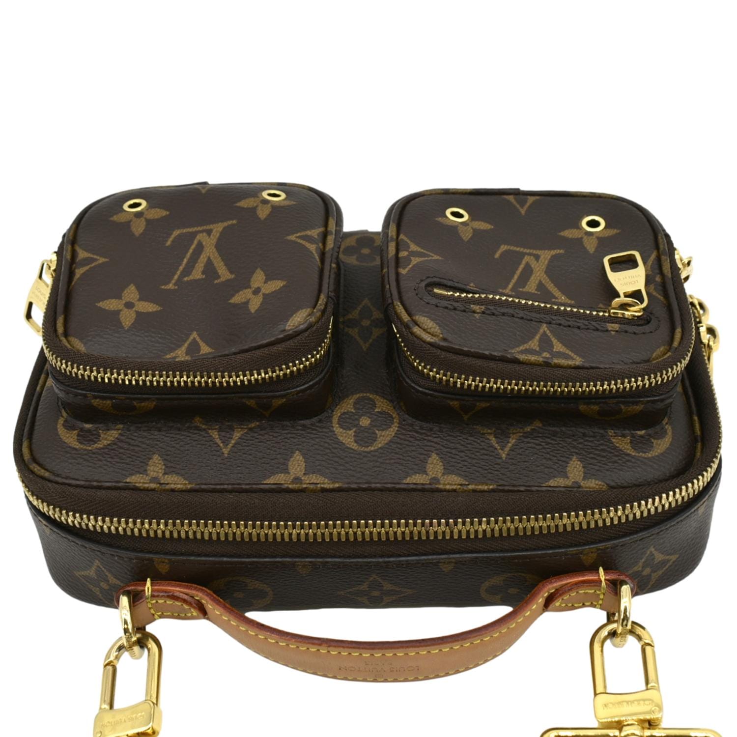 LOUIS VUITTON Utility Monogram Canvas Crossbody Bag Brown