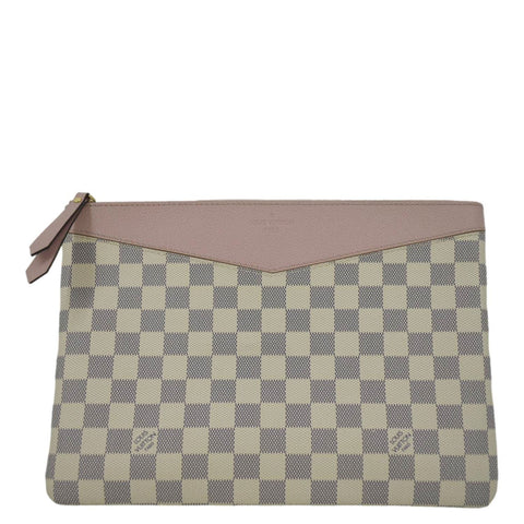 LOUIS VUITTON Daily Damier Azur Pouch Rose Ballerine Pink