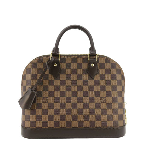 LOUIS VUITTON Alma PM Damier Ebene Satchel Bag Brown