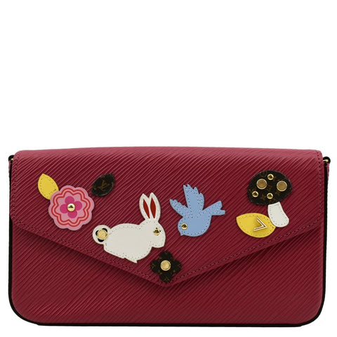 LOUIS VUITTON Easter Felicie Epi Leather Pochette Crossbody Bag Pink