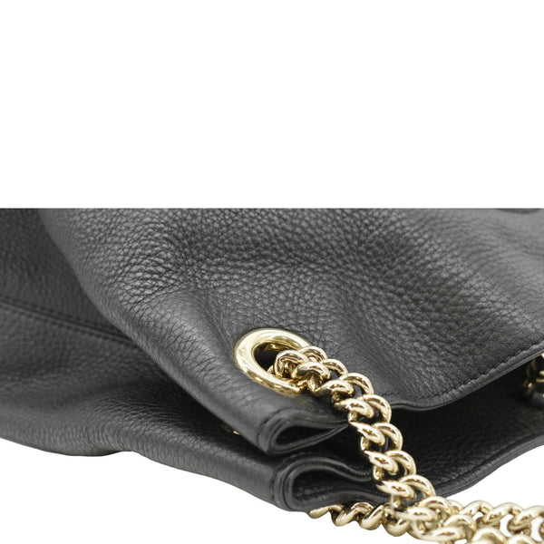 Gucci Soho Medium Pebbled Leather Shoulder Bag Black 308982