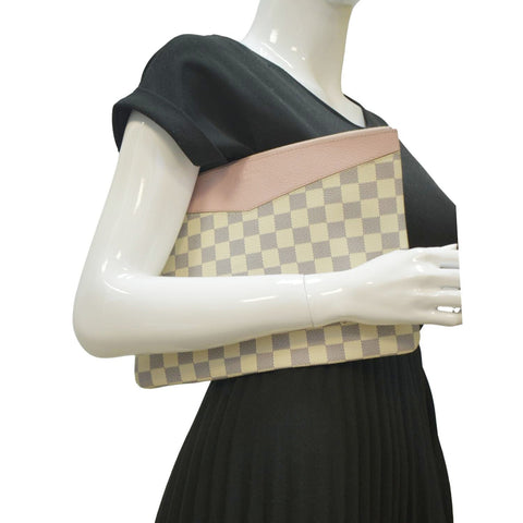 LOUIS VUITTON Daily Damier Azur Pouch Rose Ballerine Pink