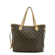 LOUIS VUITTON Neverfull MM Monogram Canvas Tote Bag Brown front look