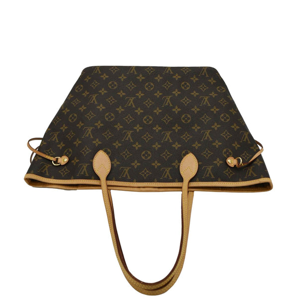 LOUIS VUITTON Neverfull MM Monogram Canvas Tote Bag Brown upper look