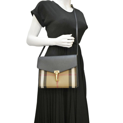 BURBERRY Macken Small Canvas Crossbody Bag Black