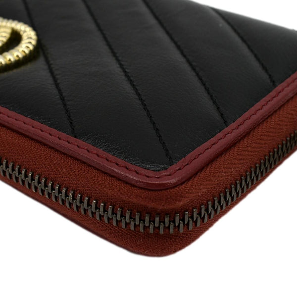 GUCCI GG Marmont Leather Zip Around Wallet Black 573810