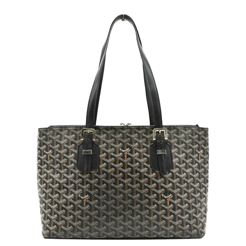 GOYARD Okinawa PM Chevron Print Canvas Tote Bag Black