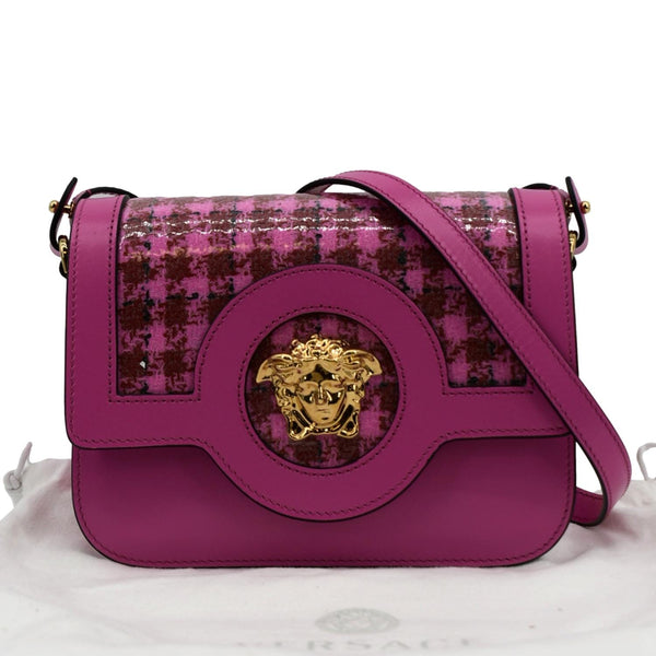 VERSACE Tribute Leather Crossbody Bag Hot Pink