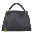 LOUIS VUITTON Artsy MM Empreinte Leather Shoulder Bag Navy Blue