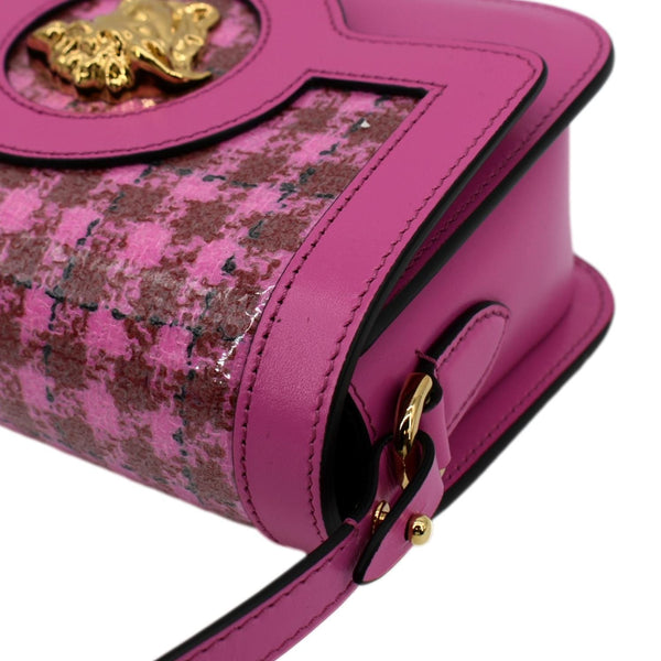 VERSACE Tribute Leather Crossbody Bag Hot Pink