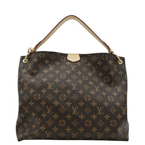 LOUIS VUITTON Graceful MM Monogram Canvas Hobo Shoulder Bag Brown