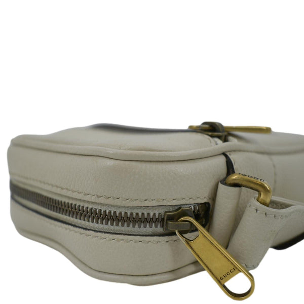 GUCCI; luxury Messenger Crossbody Leather Bag Off White right side view