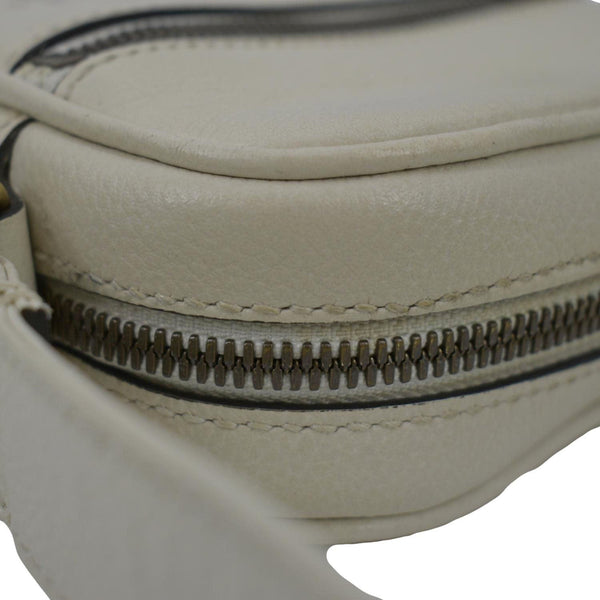 GUCCI; luxury Messenger Crossbody Leather Bag Off White  left side view